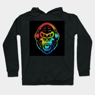 angry-gorilla-headphone-colorful-illustration Hoodie